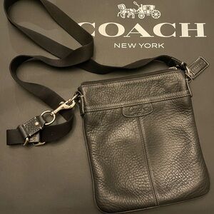 Coach Leather Black Messenger Crossbody